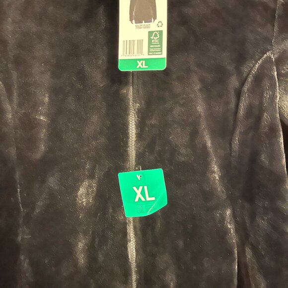 NWT 32 Degrees Heat Fleece Jacket Womens XL Black Full Zip Up Plush Pockets - Picture 2 of 9